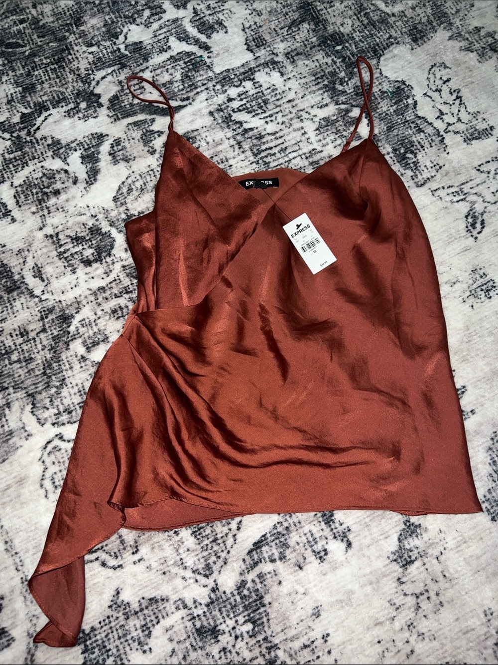 Express polyester Rust Asymmetrical Cami - Picture 2 of 8